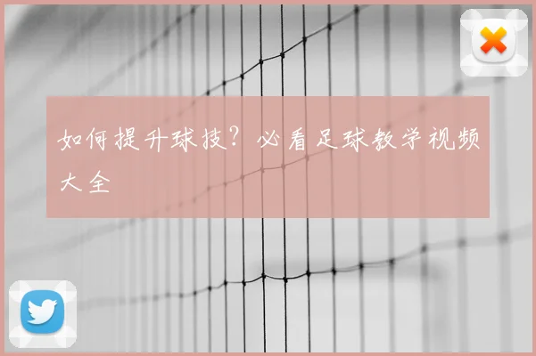 如何提升球技？必看足球教学视频大全